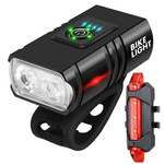 Bike light led t6 front rear usb battery