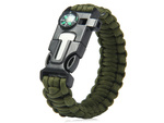 Bracelet survival wristband 5in1 compass flint rope knife paracord rope