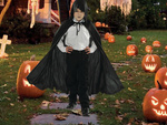 Cape halloween black hooded cloak disguise costume for child