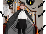 Cape halloween black hooded cloak disguise costume for child