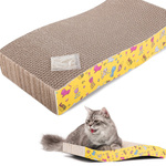 Cardboard cat scratcher horizontal wave catnip