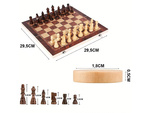 Chess game checkers triktrak large wooden 3in1