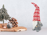 Christmas ghost grey gnome with christmas tree beard 38cm soft