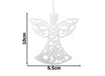 Christmas tree angel pendants 3pcs glitter baubles