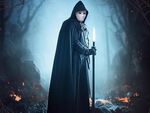 Cloak halloween long black cloak with hood disguise costume costume