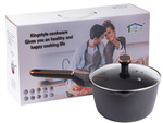 Deep pot with lid induction gas non stick coating 3l