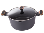 Deep pot with lid induction gas non stick coating 7l