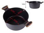 Deep pot with lid induction gas non stick coating 7l