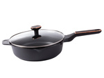 Deep saucepan with lid induction gas non stick coating 4l