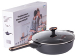 Deep saucepan with lid induction gas non stick coating 4l