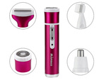 Depilator women's body shaver legs trimmer 4in1 interchangeable tips usb