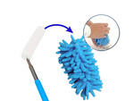 Dirt broom brush telescopic long folding microfibre