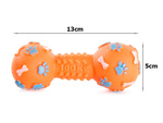 Dog toy squeaky chew rubber dumbbell bone