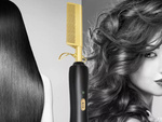 Electric comb hair straightener brush