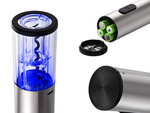 Electric corkscrew wine opener cutter led