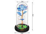 Everlasting rose in glass gift led luminous blue glass for women's day