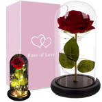 Everlasting rose in glass red led gift luminous for an occasion for women