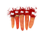 Fake severed fingers halloween decoration 5 rubber stitched fingers