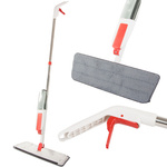 Flat mop with washer spray for floor cleaning