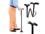 Folding cane with torch 6 led support