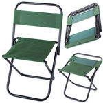 Folding tourist chair with backrest
