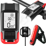 Front rear led bicycle lamp wireless counter loud horn 3in1