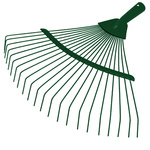 Garden grass leaf rake light wire metal 36cm fan-shaped