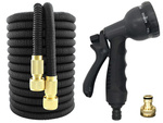 Garden hose 15m stretch couplings gun hook