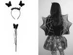 Halloween costume dress up skirt spider headband butterfly wings wand