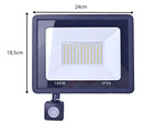 Halogen floodlight led 100w 6000k with dusk-to-dawn sensor ip66