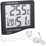 Internal lcd digital thermometer external data alarm