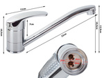 Kitchen mixer tap chrome long