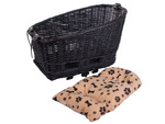 Large bicycle basket carrier woven bicycle basket for dog cat luggage