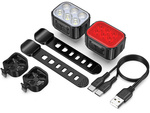 Led bicycle lamp rear front set usb for bicycle handlebars rechargeable battery
