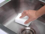 Magic sponge for cleaning stains removes dirt