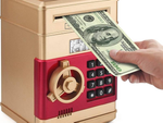 Money box cash machine access code banknotes