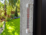 Outside window wall thermometer long