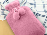 Plush rubber thermofor warmer large in cover soft fur