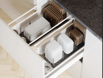 Pot-and-pan drawer insert lids containers organiser pull-out stand