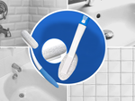 Pumice brush for bathroom cleaning