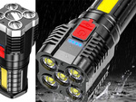 Rechargeable torch searchlight bivouac led strong military police usb