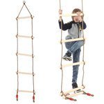 Rope ladder wooden garden swing