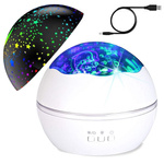 Rotating night light starry sky projector 2in1