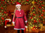 Santa claus costume for a girl hat