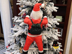 Santa claus on a ladder christmas decoration balcony terrace decoration 95 cm chimney