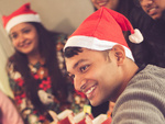 Santa hat with pompom costume costume