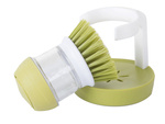 Scrub brush kitchen dishwasher liquid dispenser scrub stand