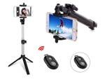 Selfie holder stich tripod pole remote control