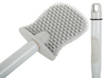 Silicone toilet brush for the bathroom with liquid dispenser