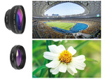 Smartphone lens 2in1 0.45x 12.5x macro clip-on camera